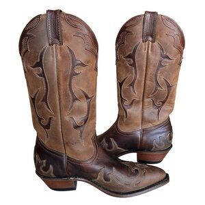 Boulet Womens Western Cowboy Boots 8.5 Made in Canada